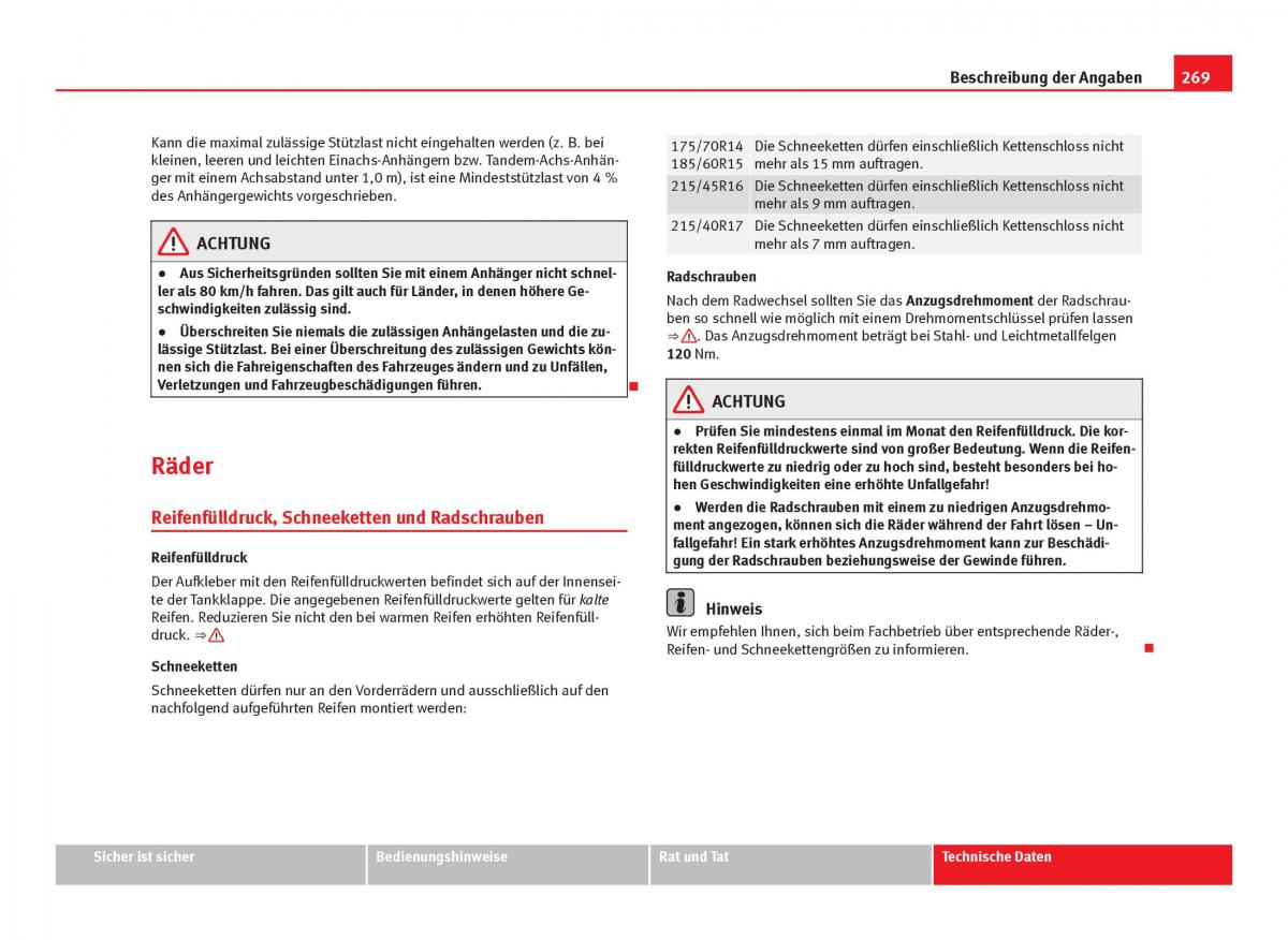 Seat Ibiza IV 4 Handbuch / page 271