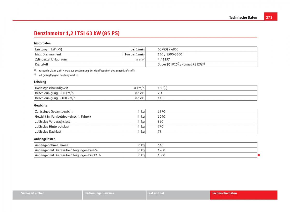 Seat Ibiza IV 4 Handbuch / page 275