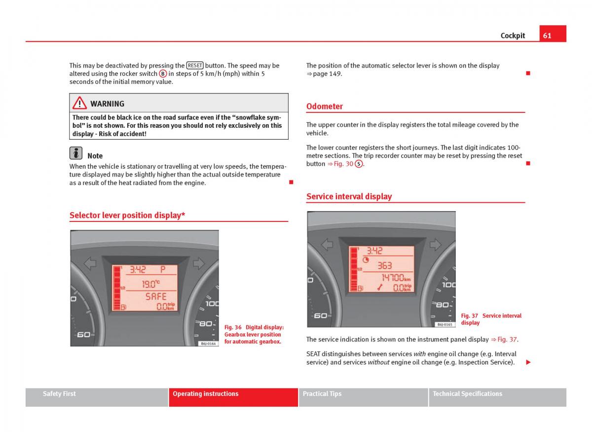 Seat Ibiza IV 4 owners manual / page 63