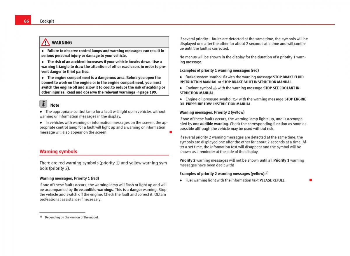 Seat Ibiza IV 4 owners manual / page 68