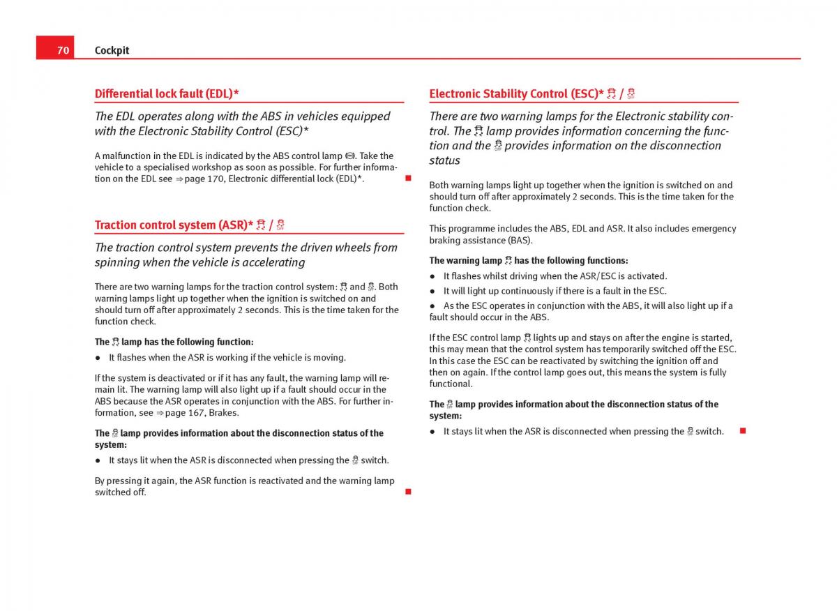 Seat Ibiza IV 4 owners manual / page 72