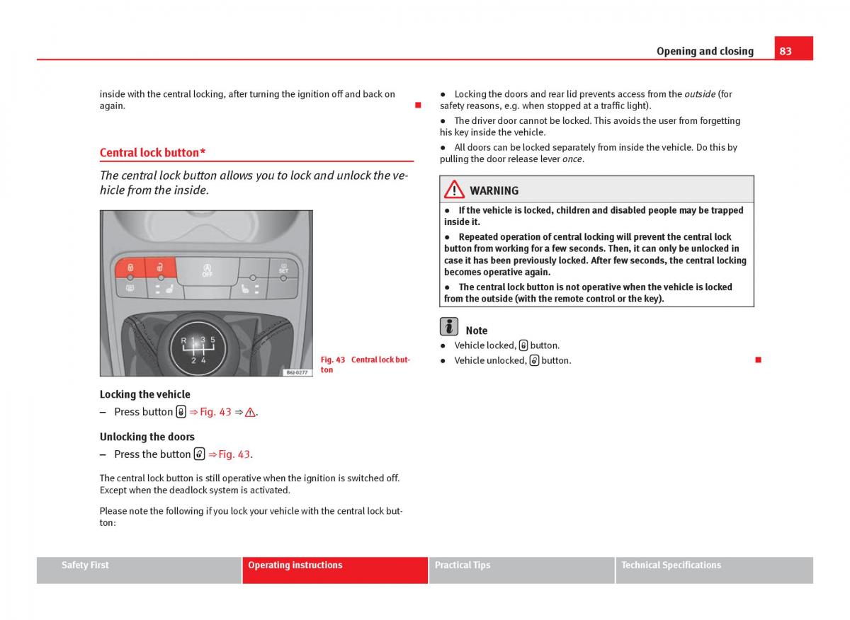 Seat Ibiza IV 4 owners manual / page 85