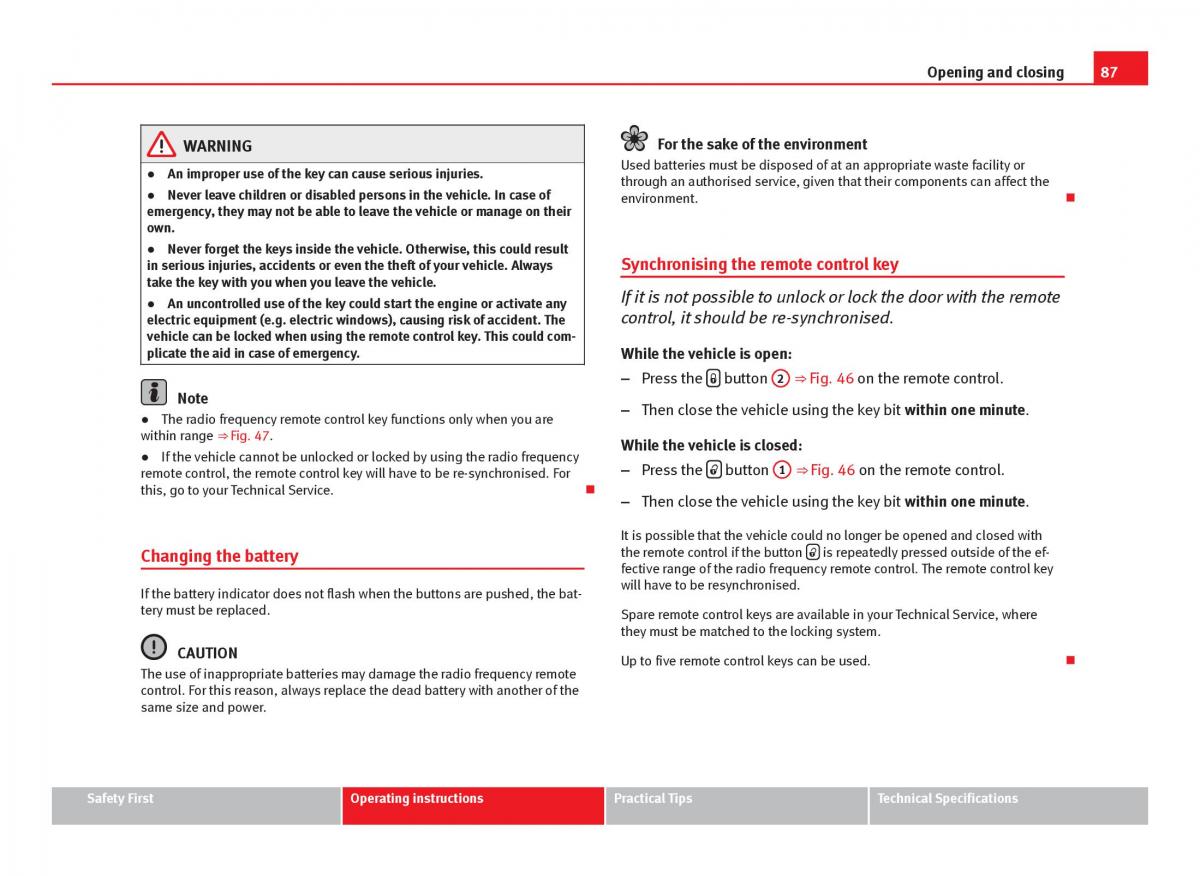 Seat Ibiza IV 4 owners manual / page 89