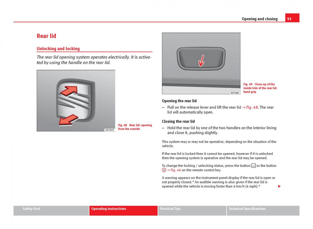 Seat Ibiza IV 4 owners manual / page 93