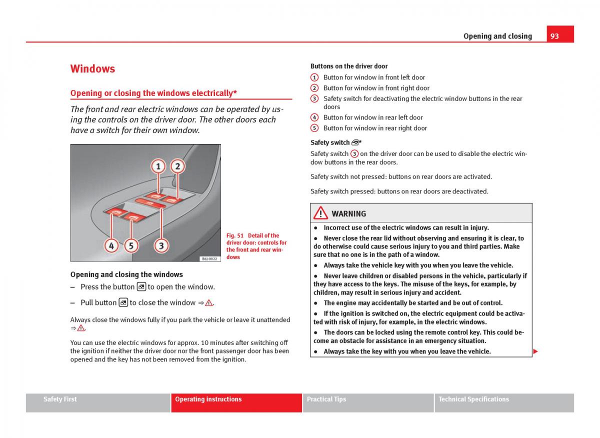 Seat Ibiza IV 4 owners manual / page 95