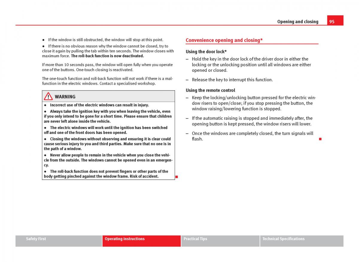 Seat Ibiza IV 4 owners manual / page 97