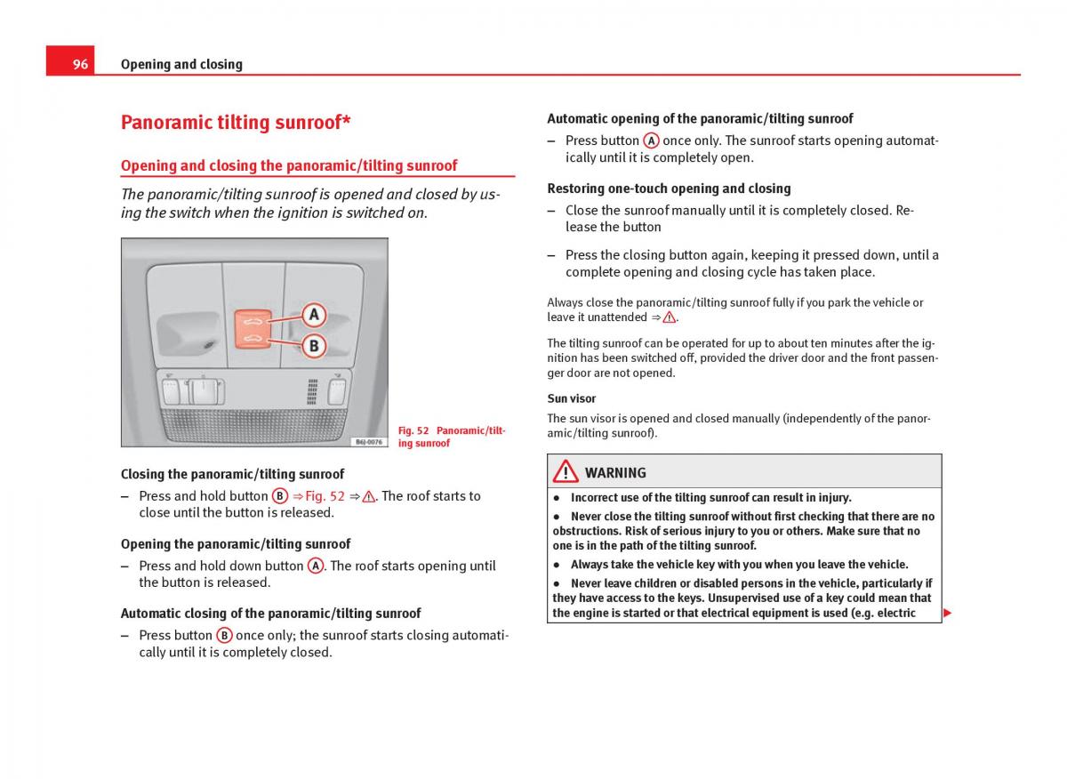 Seat Ibiza IV 4 owners manual / page 98