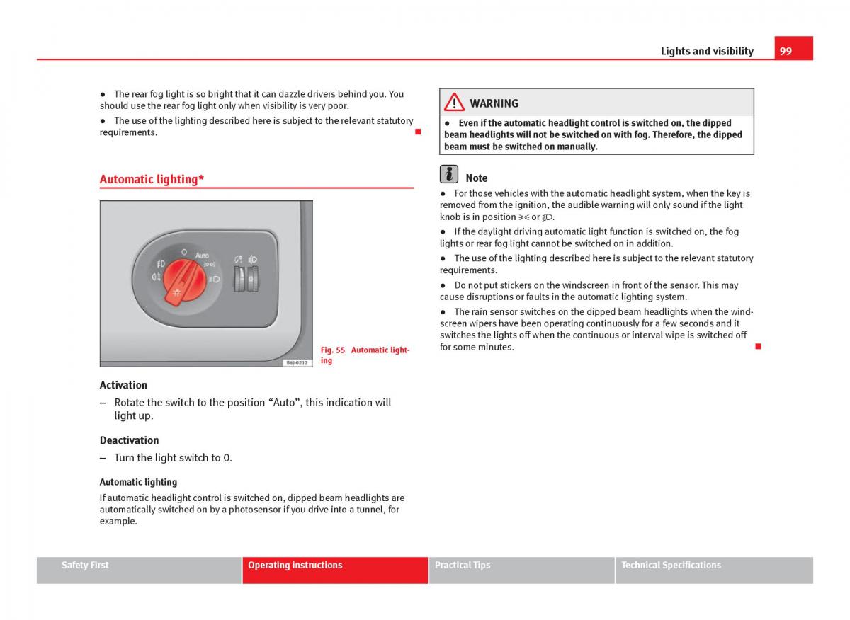 Seat Ibiza IV 4 owners manual / page 101