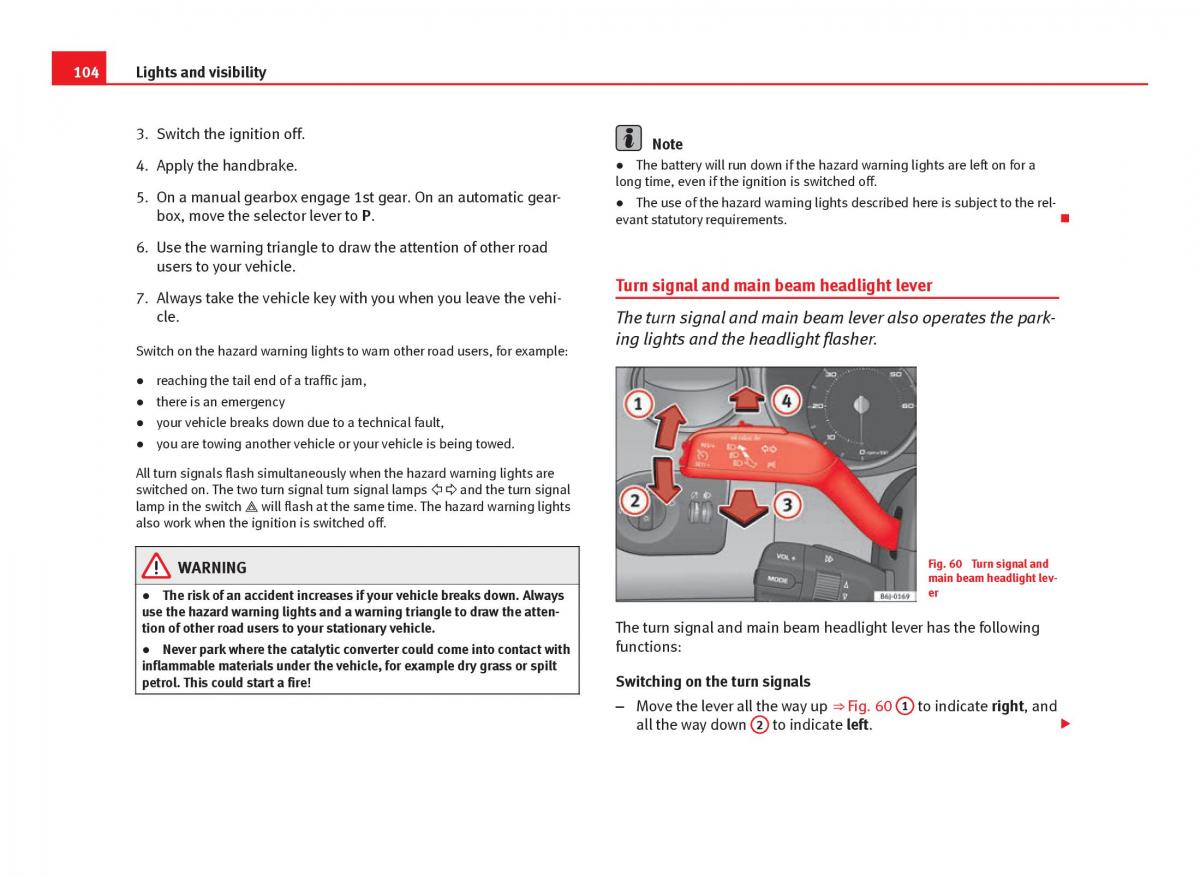 Seat Ibiza IV 4 owners manual / page 106