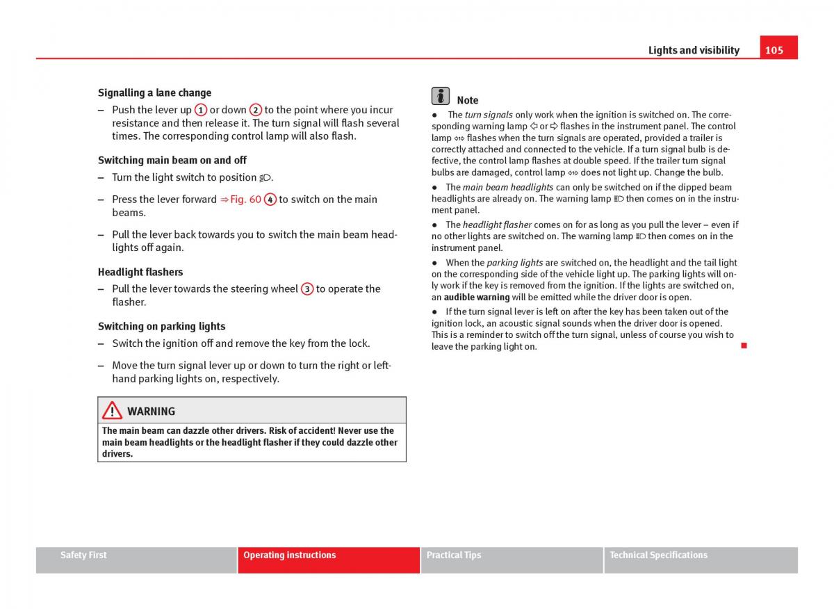 Seat Ibiza IV 4 owners manual / page 107