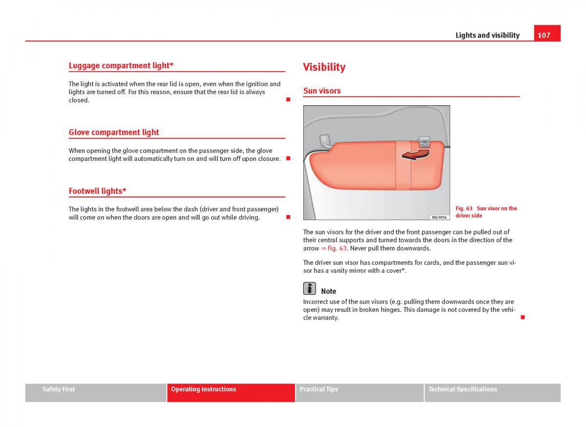 Seat Ibiza IV 4 owners manual / page 109