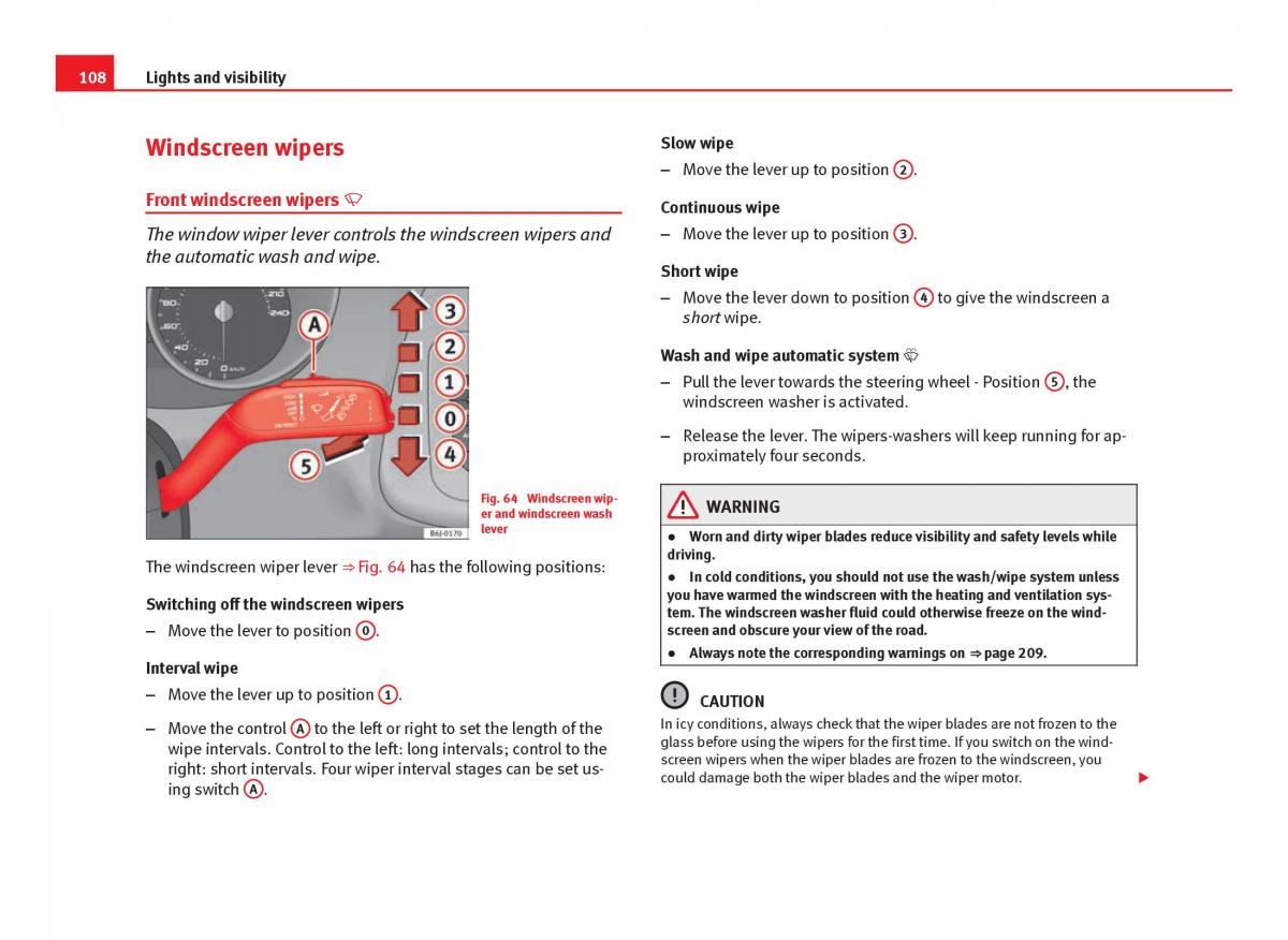 Seat Ibiza IV 4 owners manual / page 110