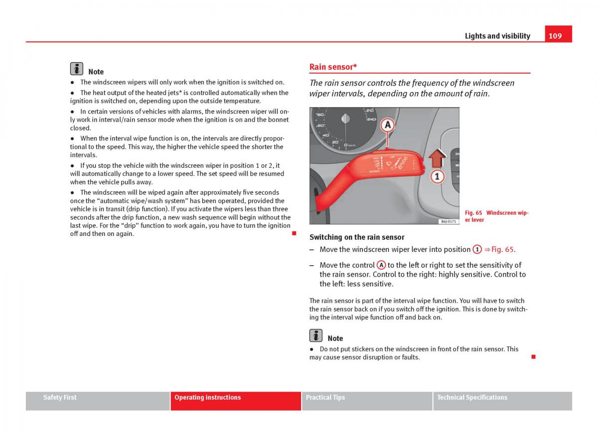 Seat Ibiza IV 4 owners manual / page 111