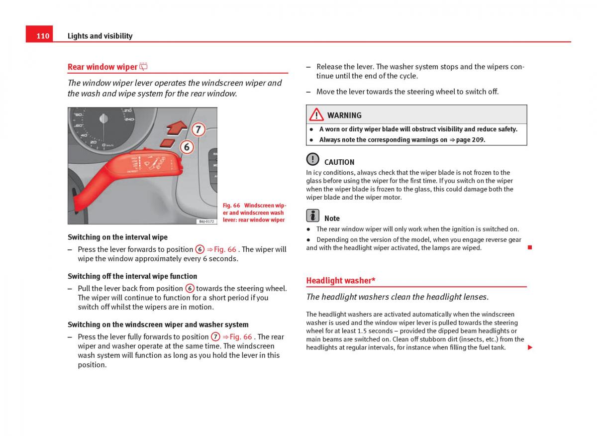 Seat Ibiza IV 4 owners manual / page 112