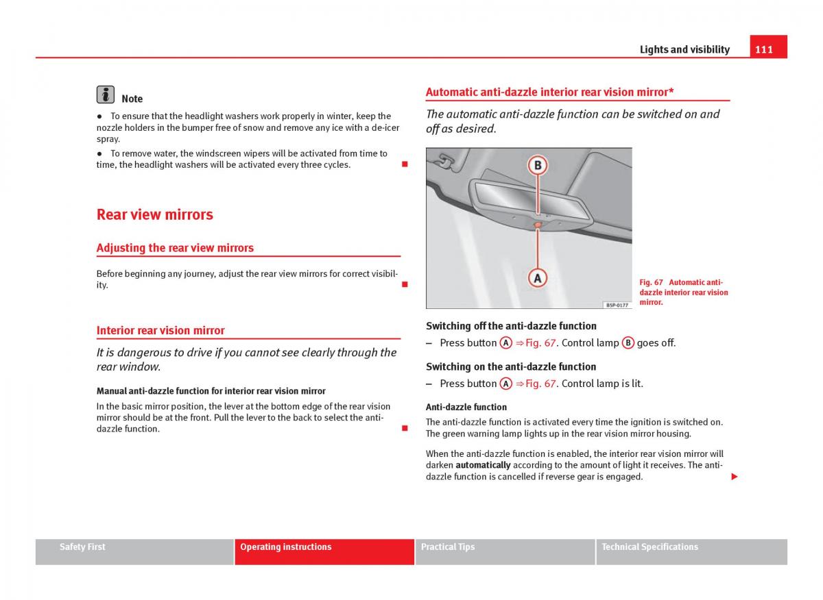 Seat Ibiza IV 4 owners manual / page 113