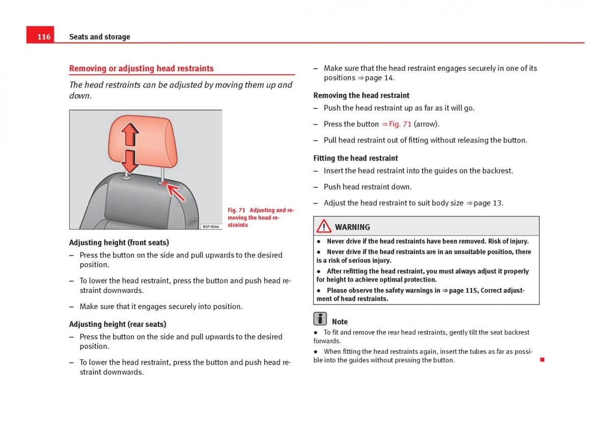 Seat Ibiza IV 4 owners manual / page 118