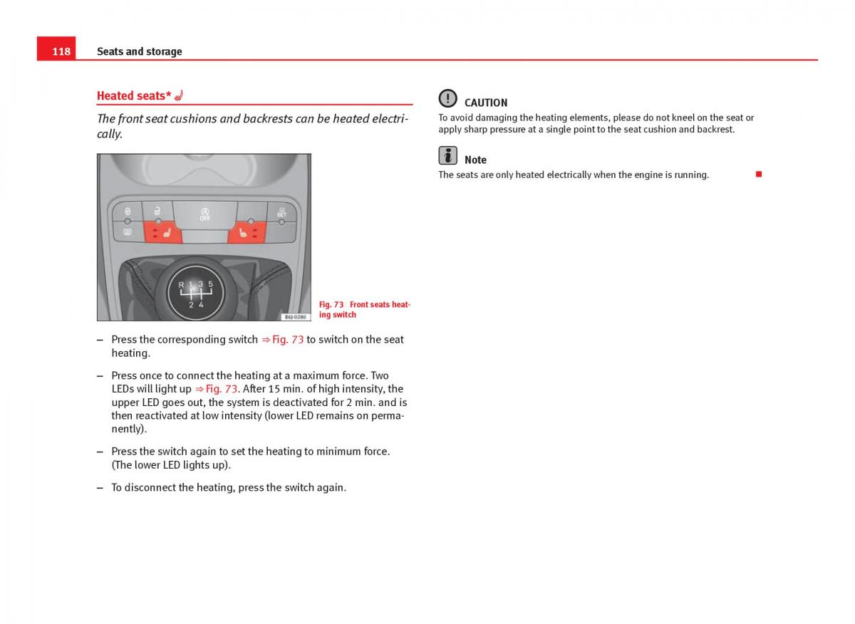 Seat Ibiza IV 4 owners manual / page 120