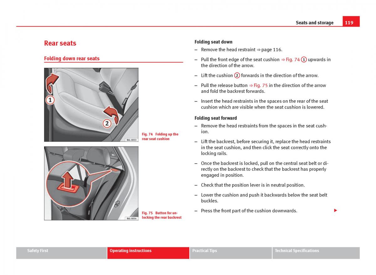 Seat Ibiza IV 4 owners manual / page 121