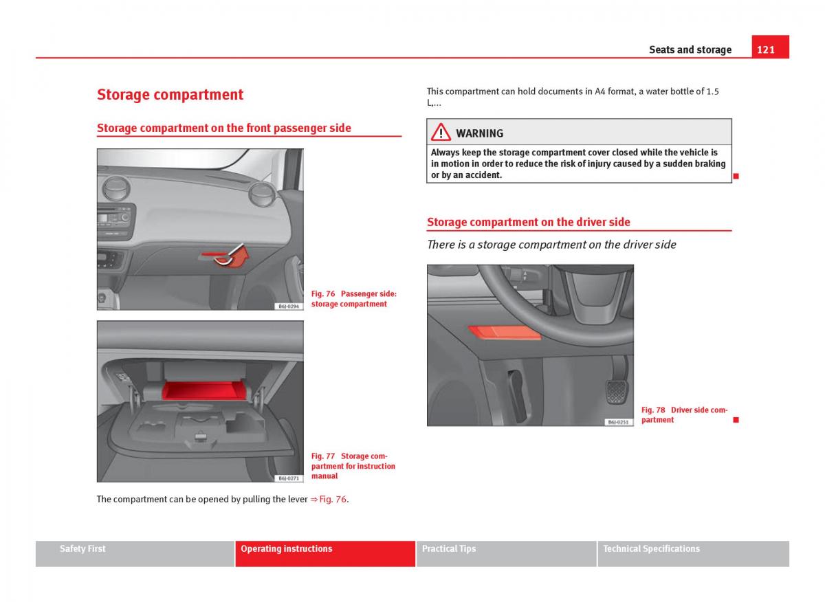 Seat Ibiza IV 4 owners manual / page 123