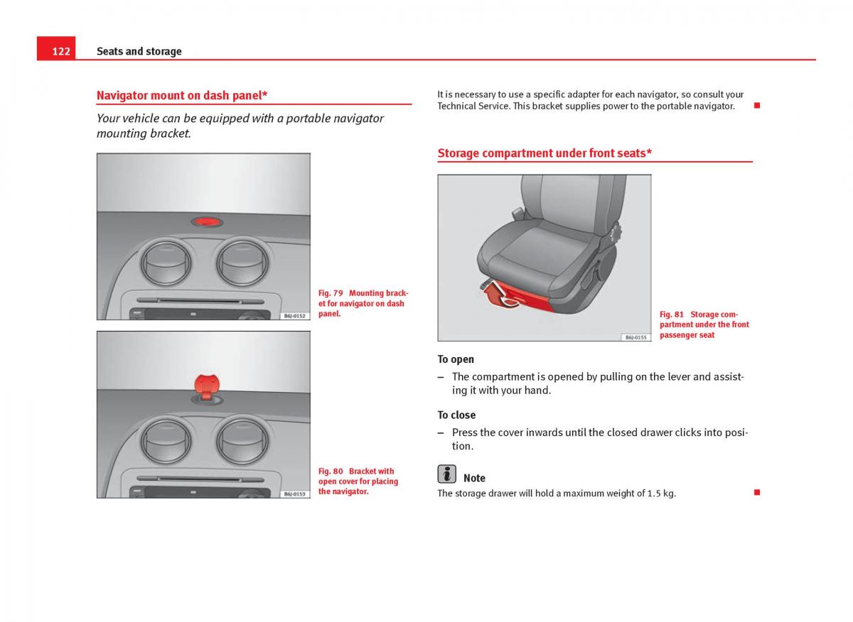 Seat Ibiza IV 4 owners manual / page 124