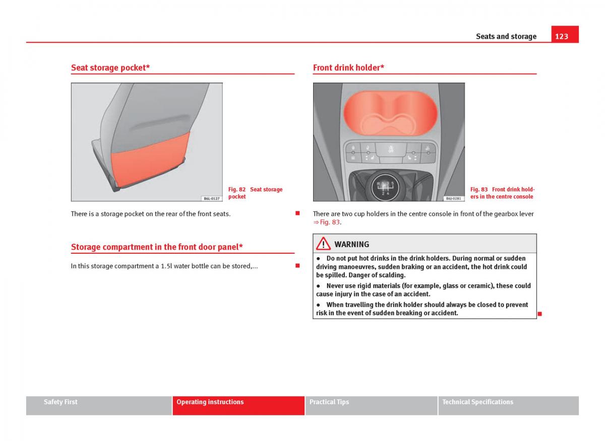 Seat Ibiza IV 4 owners manual / page 125