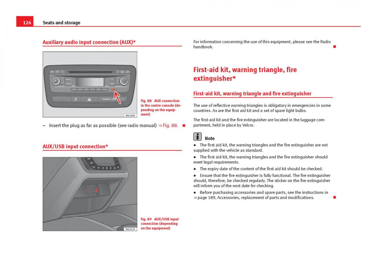 Seat Ibiza IV 4 owners manual / page 128