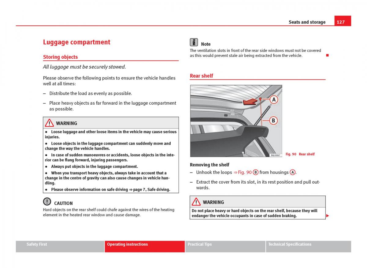 Seat Ibiza IV 4 owners manual / page 129