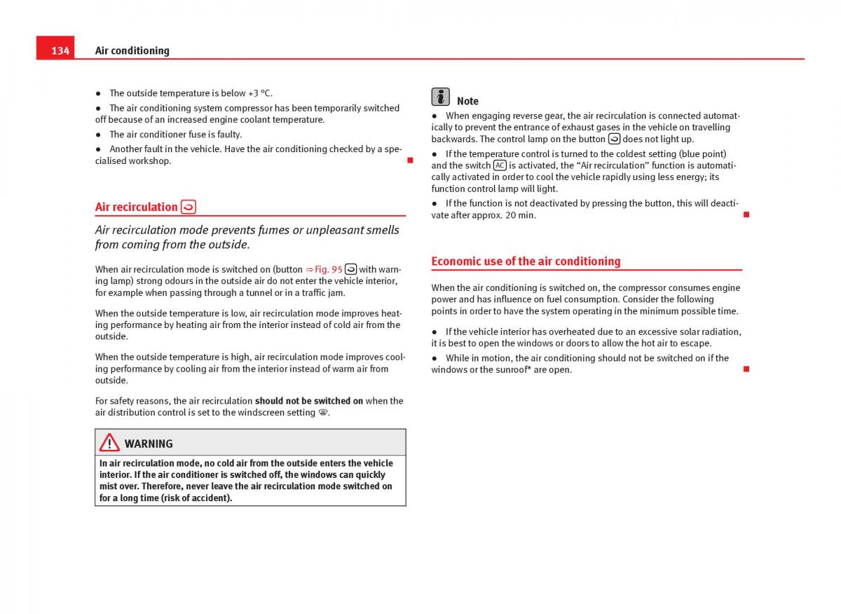 Seat Ibiza IV 4 owners manual / page 136