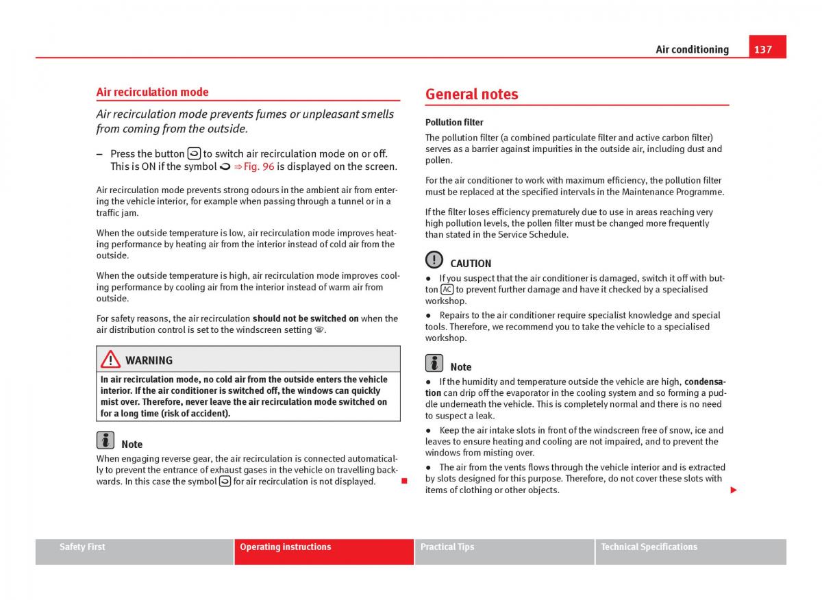 Seat Ibiza IV 4 owners manual / page 139