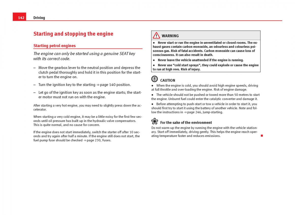 Seat Ibiza IV 4 owners manual / page 144