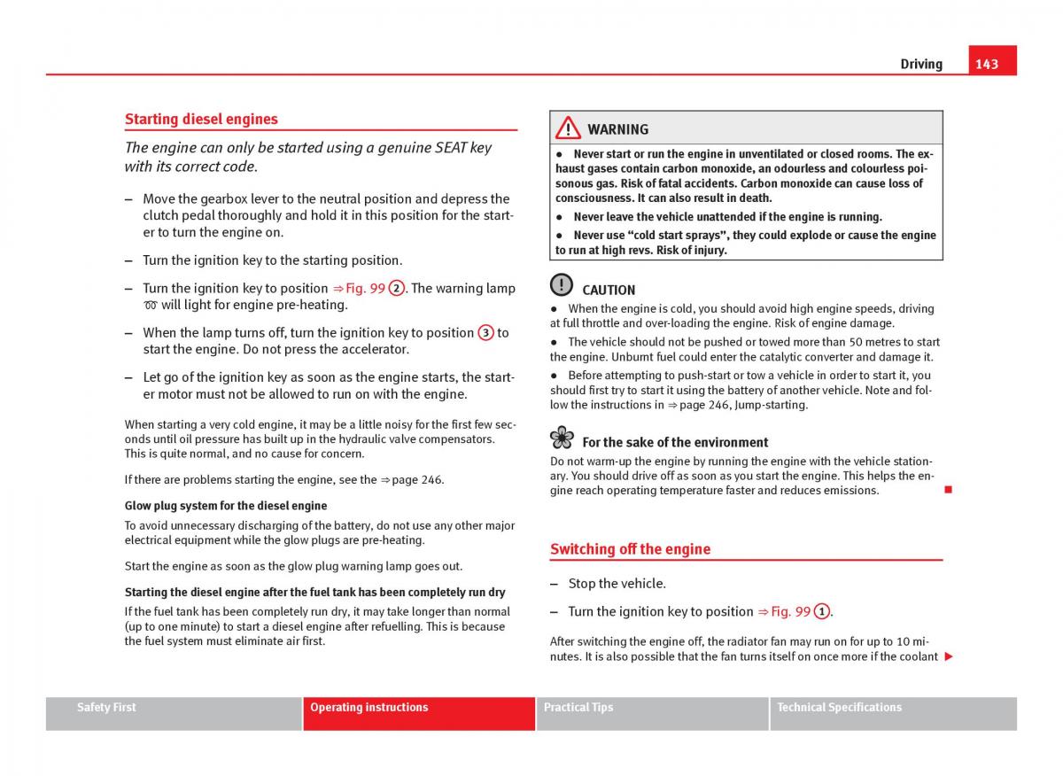 Seat Ibiza IV 4 owners manual / page 145