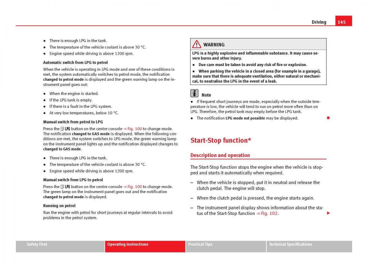 Seat Ibiza IV 4 owners manual / page 147