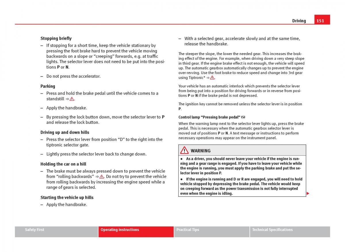 Seat Ibiza IV 4 owners manual / page 153