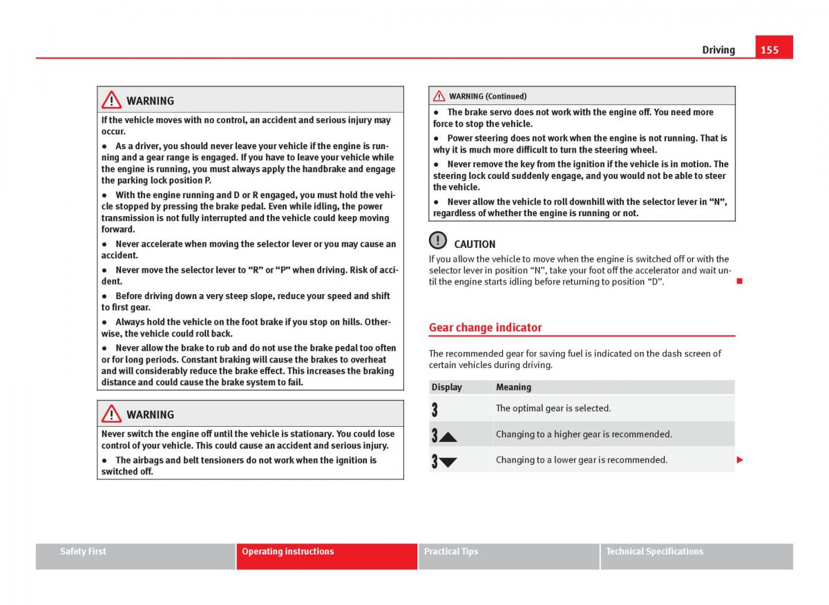 Seat Ibiza IV 4 owners manual / page 157