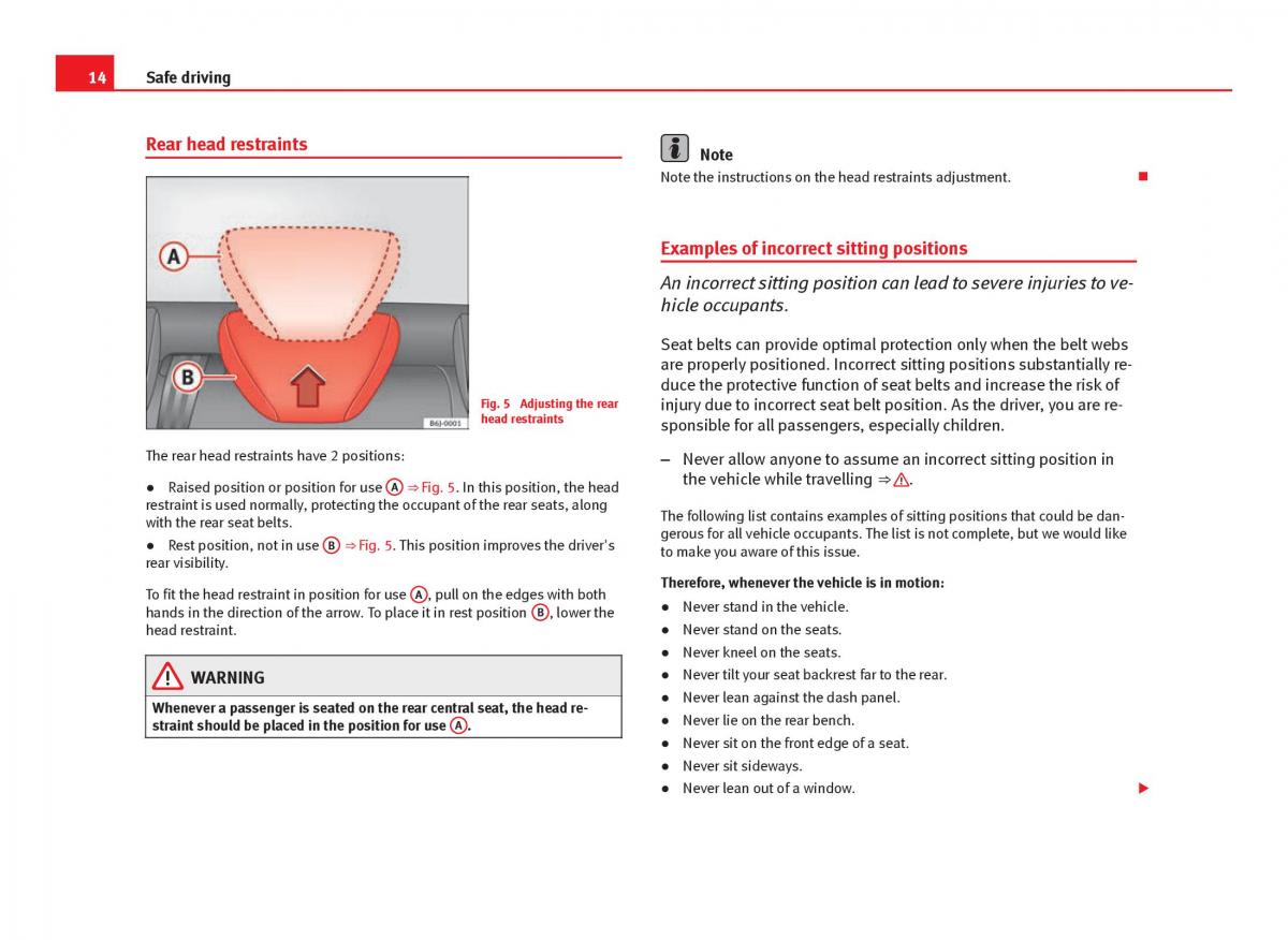 Seat Ibiza IV 4 owners manual / page 16