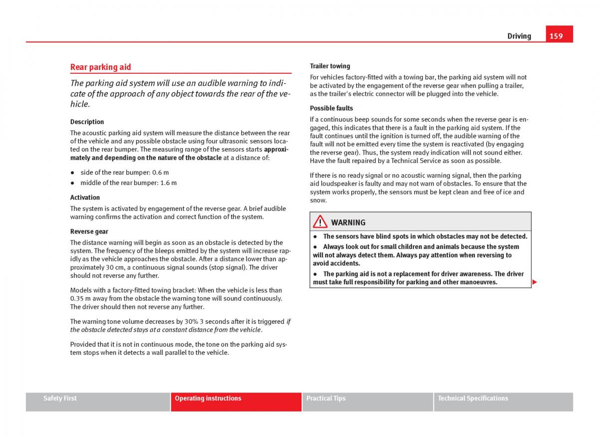 Seat Ibiza IV 4 owners manual / page 161