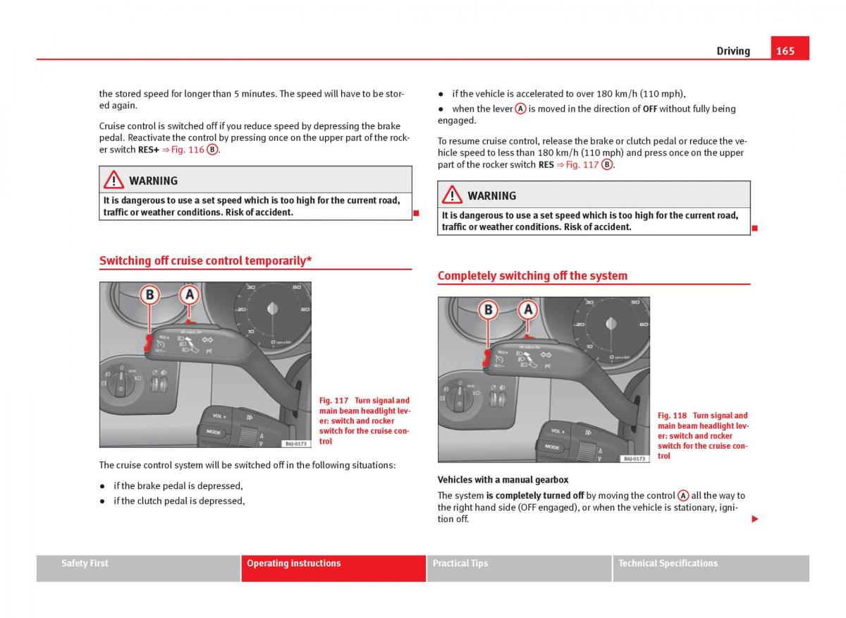 Seat Ibiza IV 4 owners manual / page 167