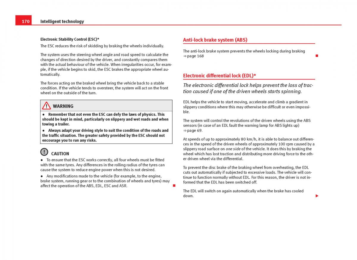 Seat Ibiza IV 4 owners manual / page 172