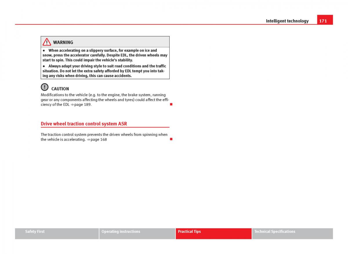 Seat Ibiza IV 4 owners manual / page 173