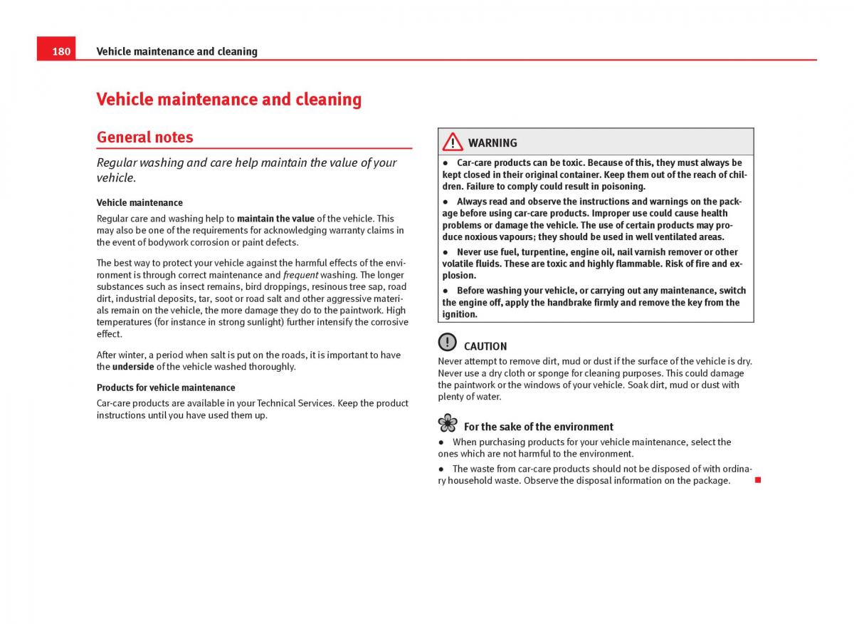 Seat Ibiza IV 4 owners manual / page 182