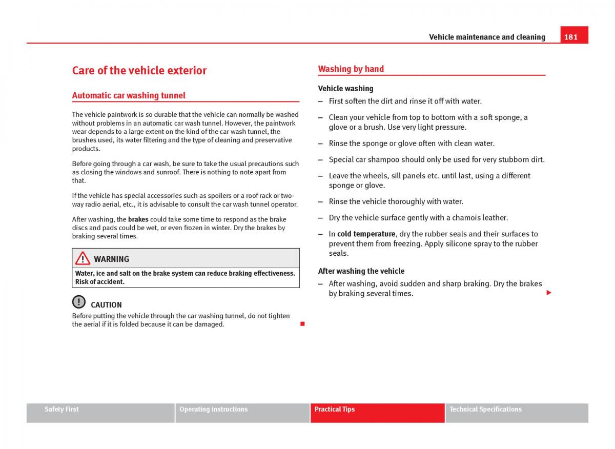 Seat Ibiza IV 4 owners manual / page 183