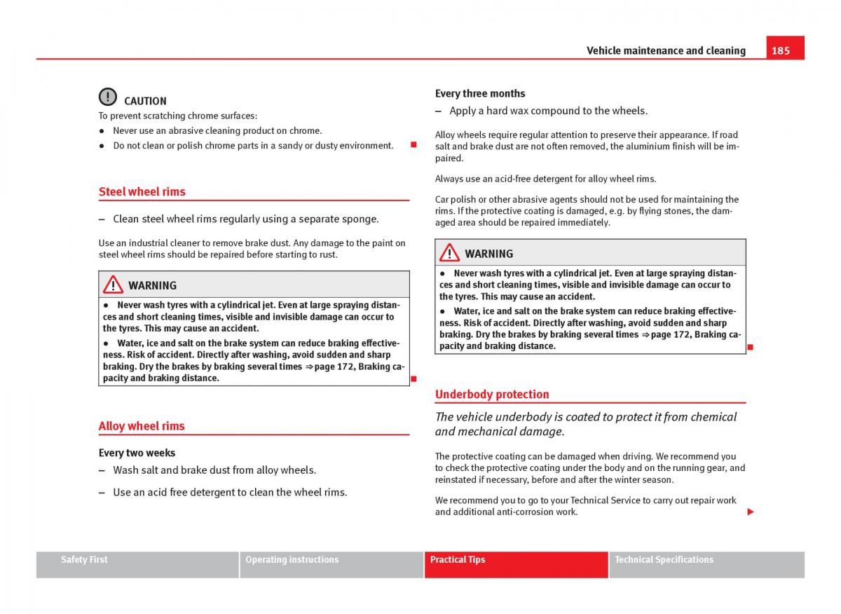 Seat Ibiza IV 4 owners manual / page 187