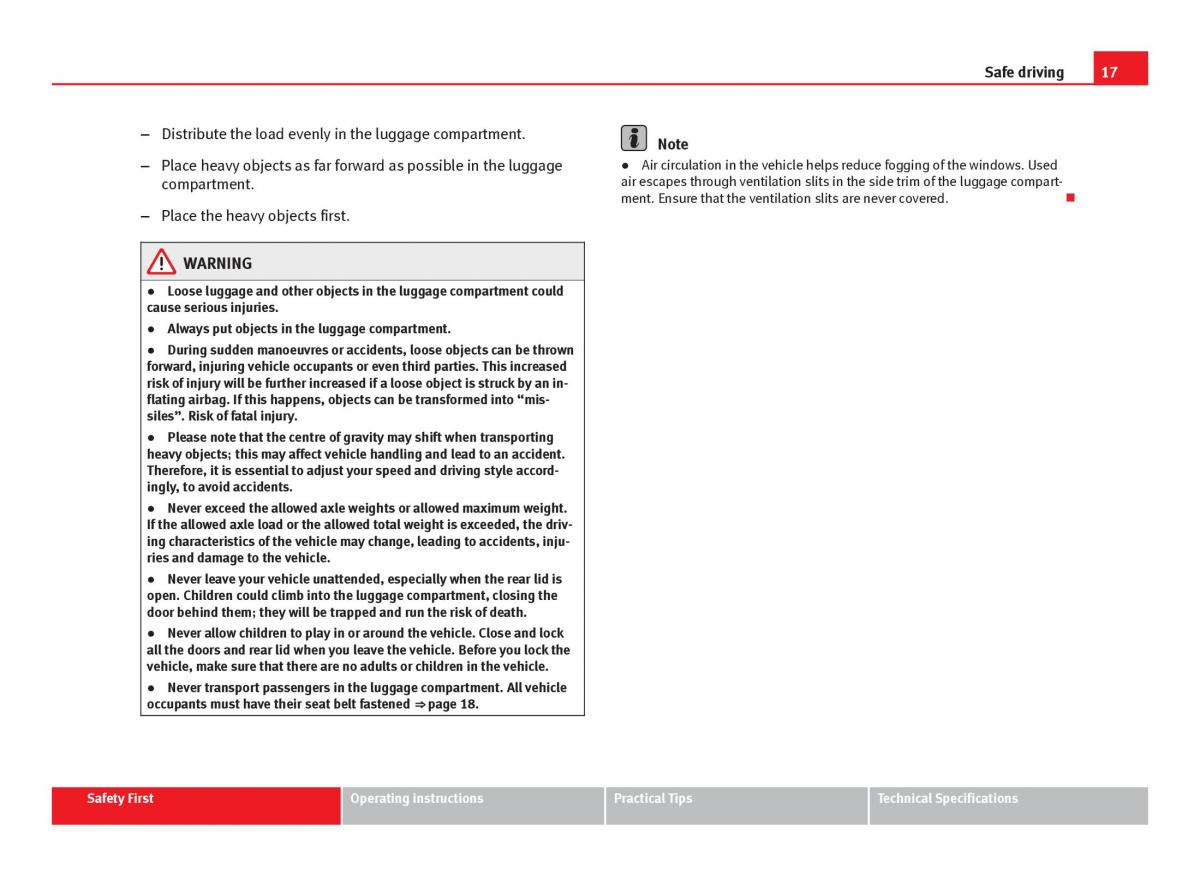 Seat Ibiza IV 4 owners manual / page 19