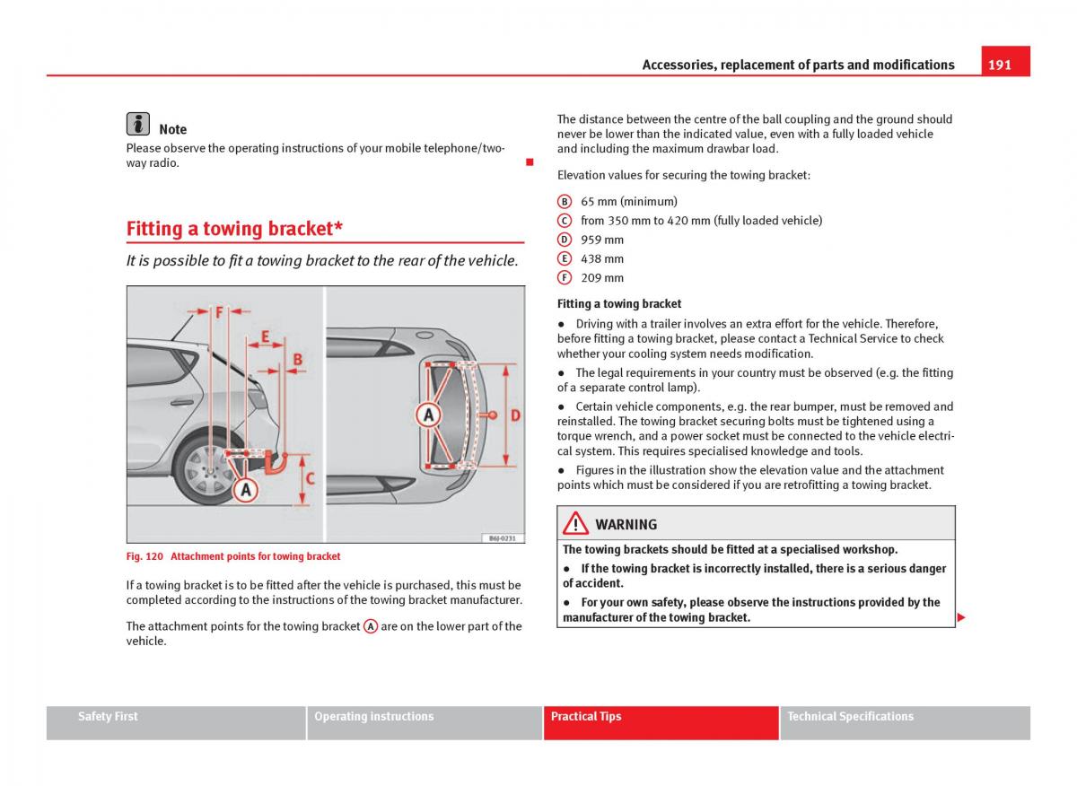 Seat Ibiza IV 4 owners manual / page 193