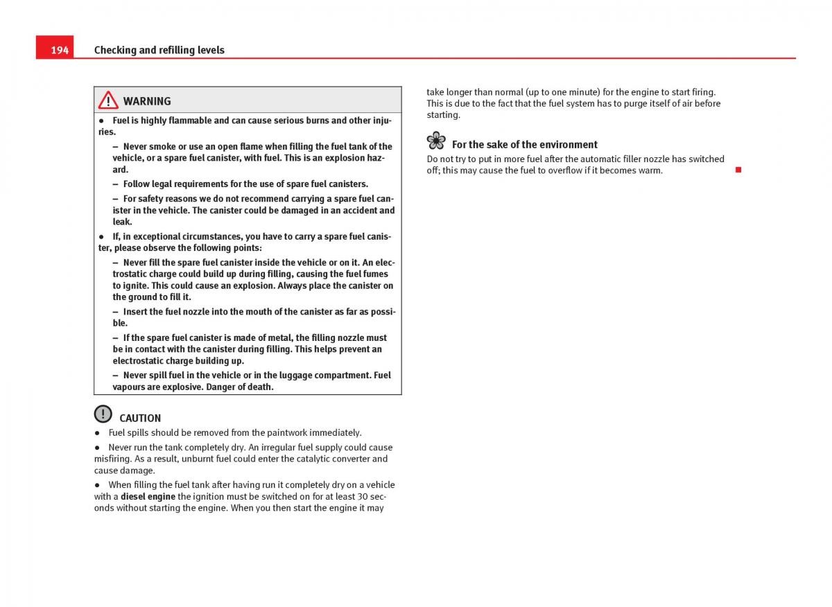 Seat Ibiza IV 4 owners manual / page 196