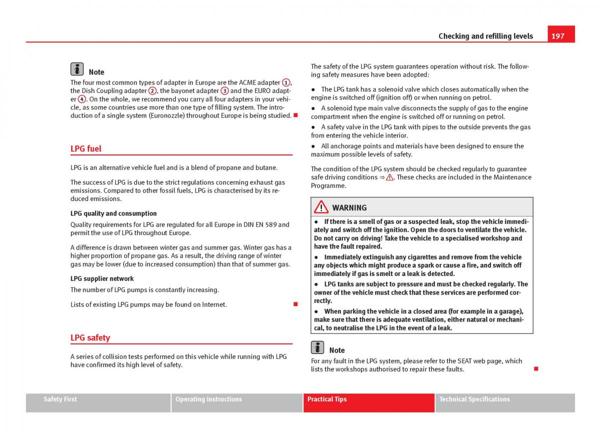 Seat Ibiza IV 4 owners manual / page 199