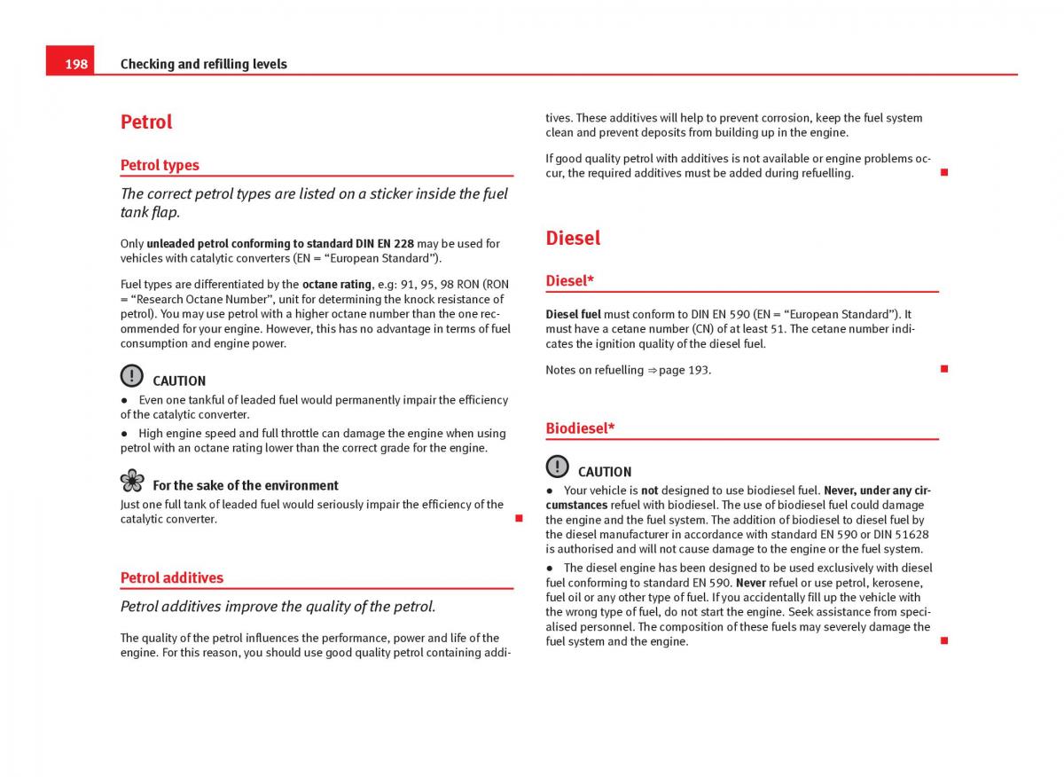 Seat Ibiza IV 4 owners manual / page 200