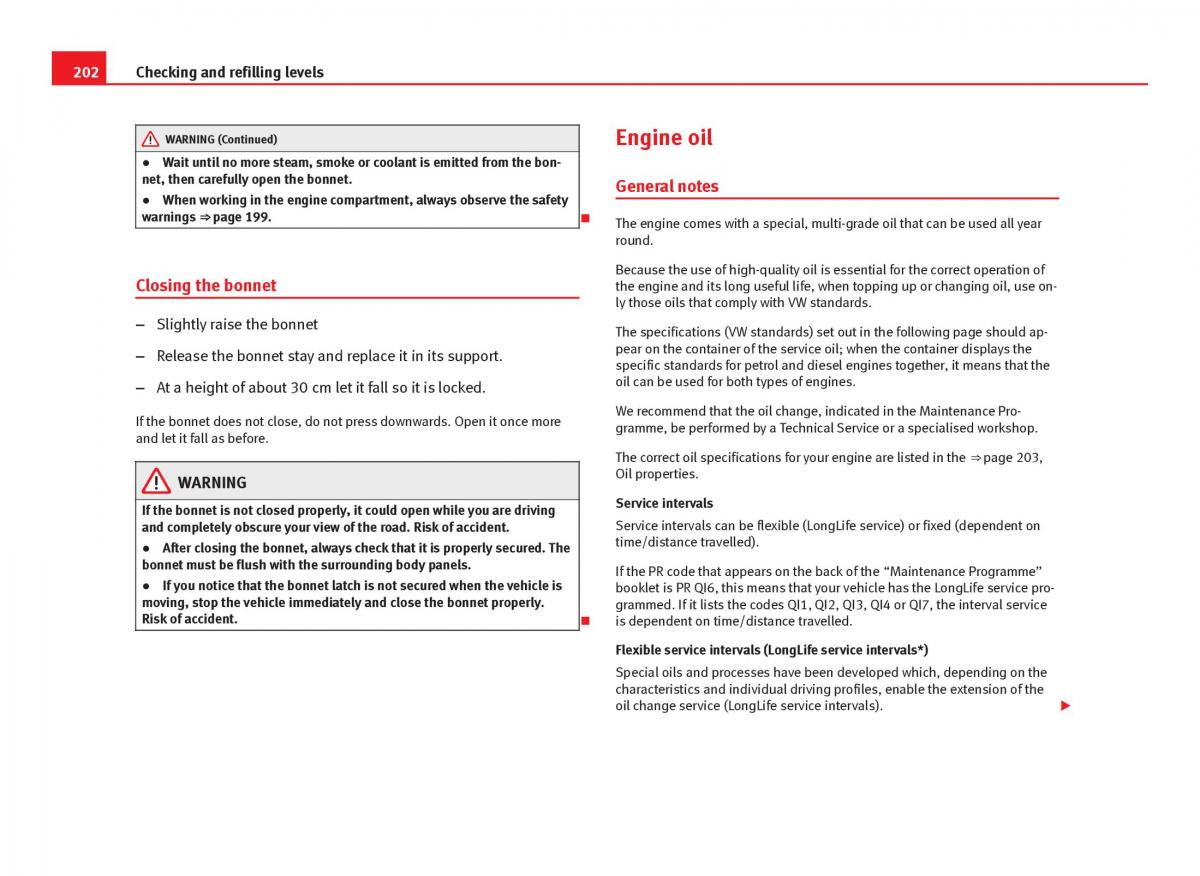 Seat Ibiza IV 4 owners manual / page 204