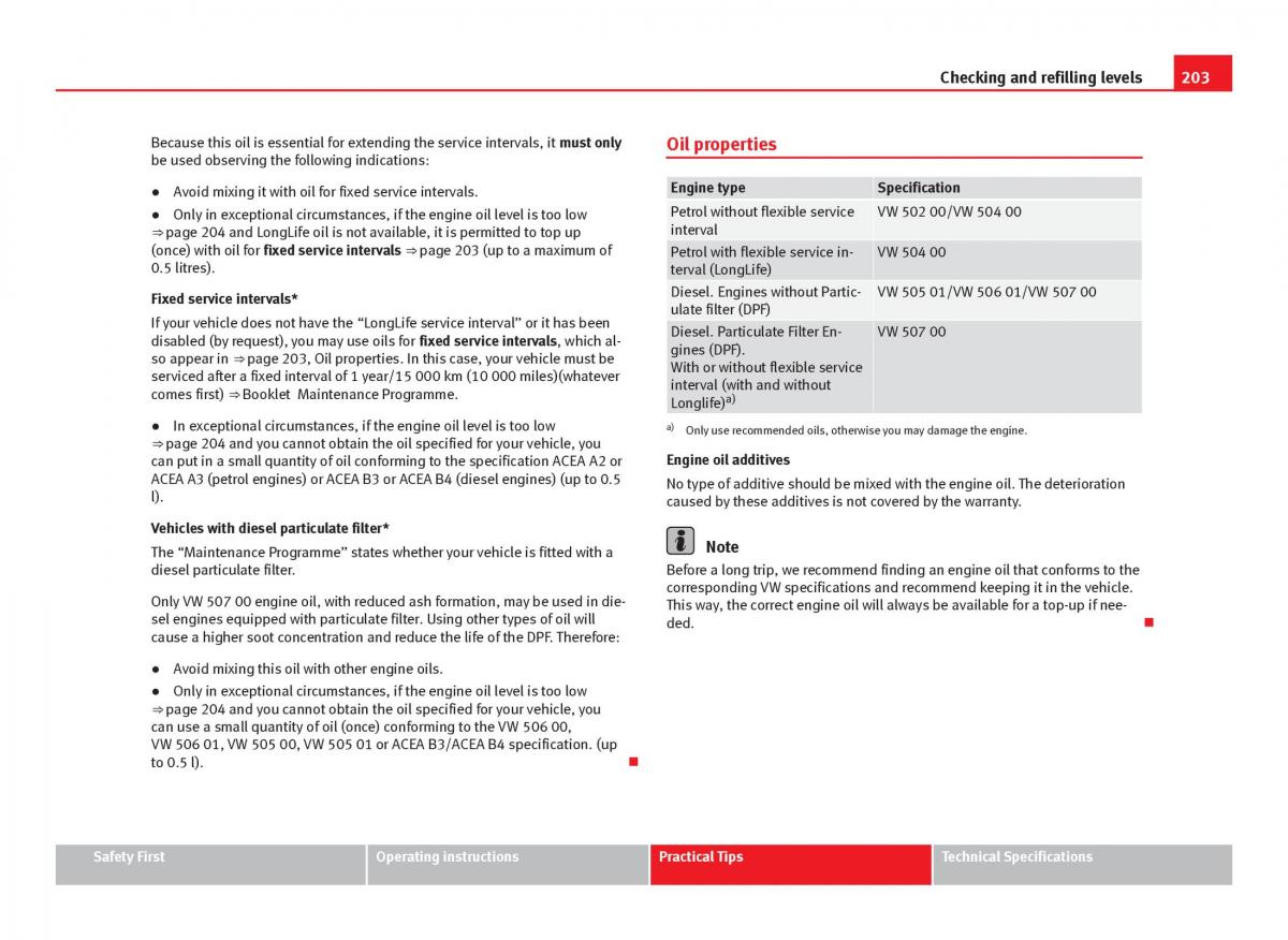 Seat Ibiza IV 4 owners manual / page 205