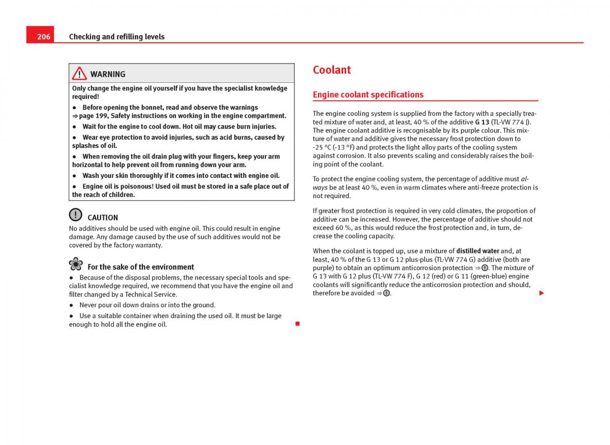 Seat Ibiza IV 4 owners manual / page 208